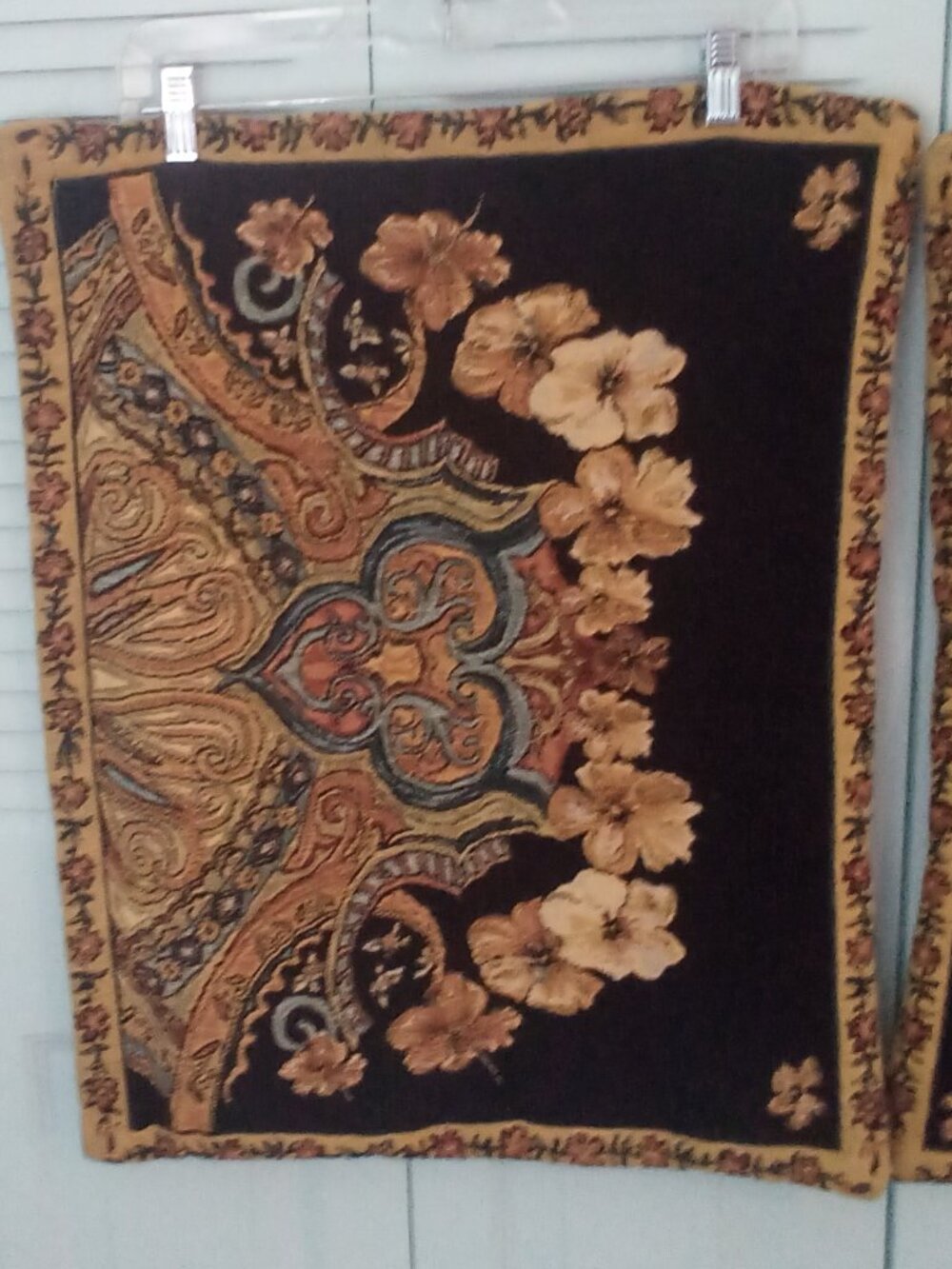 SET OF 2 SOFT SURROUNDINGS ARIYA TAPESTRY STD PILLOW SHAMS ZIPPERS 100% COTTON
